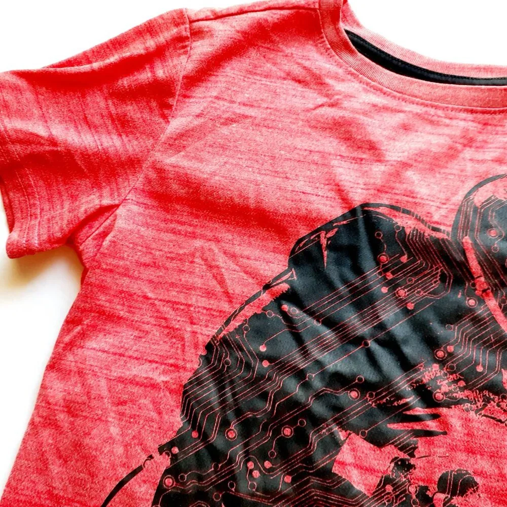 MTA Sport Boys T-Shirt Football Short Sleeve Red Small 6-7